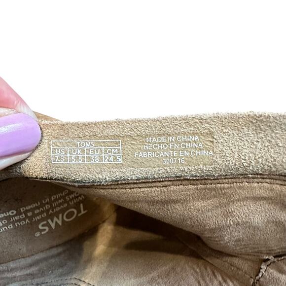 Toms Majorca Leather Peep Toe Taupe Booties 7.5 - Picture 5 of 6